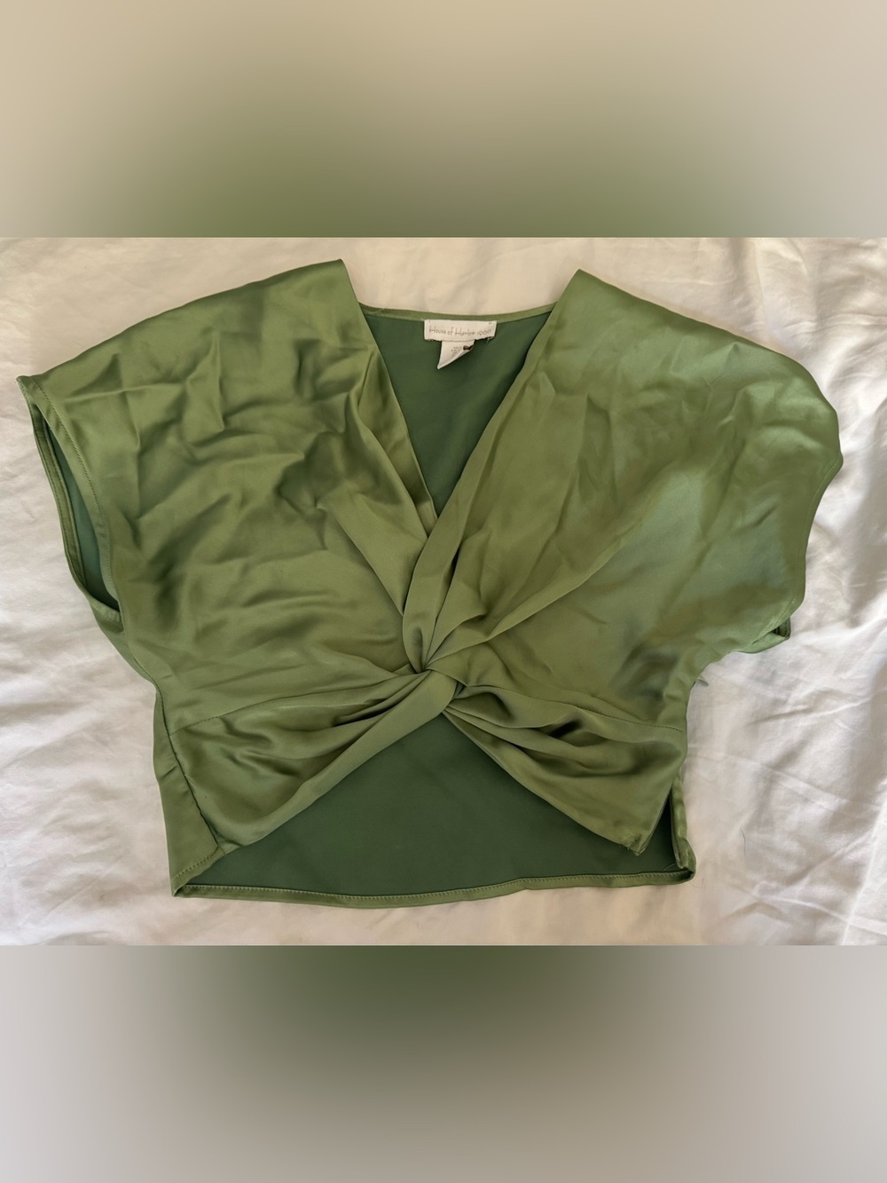 House of Harlow 1960 Olive Green Twist-Knot Blouse